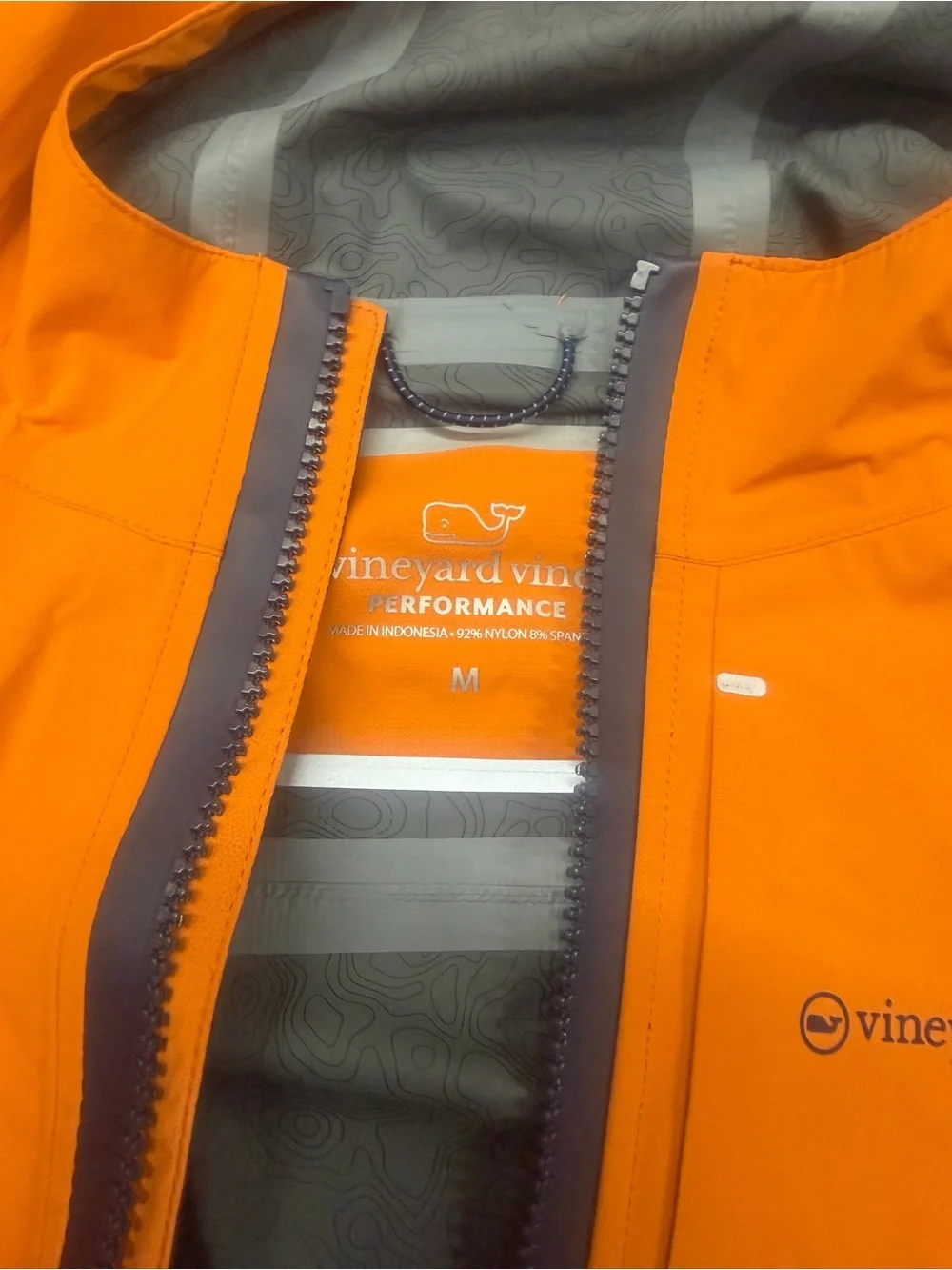 EUC Vineyard Vines Kids Orange On The Go Rain Jacket Sz M